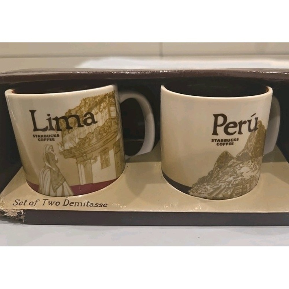 Starbucks Lima & Peru City Mug Set 3oz Ceramic Collectible Souvenir New